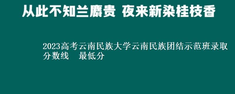 2023高考云南民族大学云南民族团结示范班录取分数线最低分