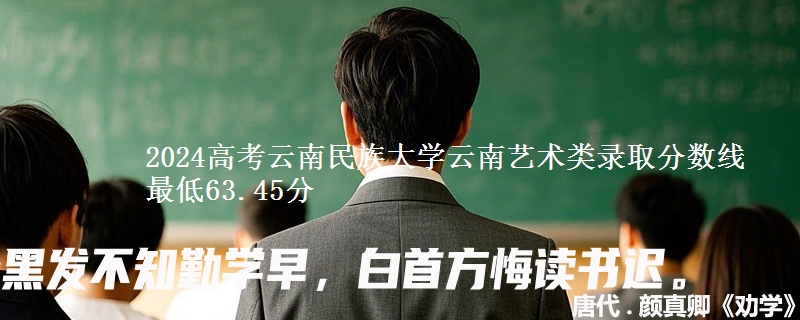 2024高考云南民族大学云南艺术类录取分数线最低63.45分