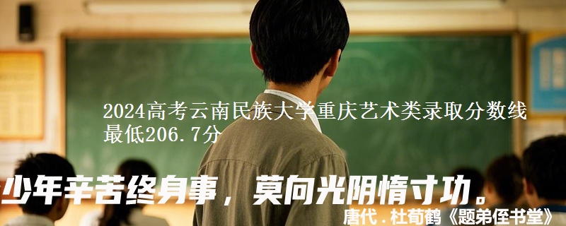 2024高考云南民族大学重庆艺术类录取分数线最低206.7分