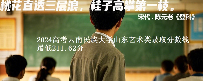 2024高考云南民族大学山东艺术类录取分数线最低211.62分
