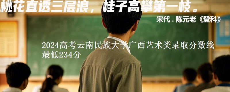 2024高考云南民族大学广西艺术类录取分数线最低234分