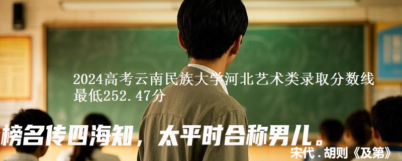 2024高考云南民族大学河北艺术类录取分数线最低252.47分