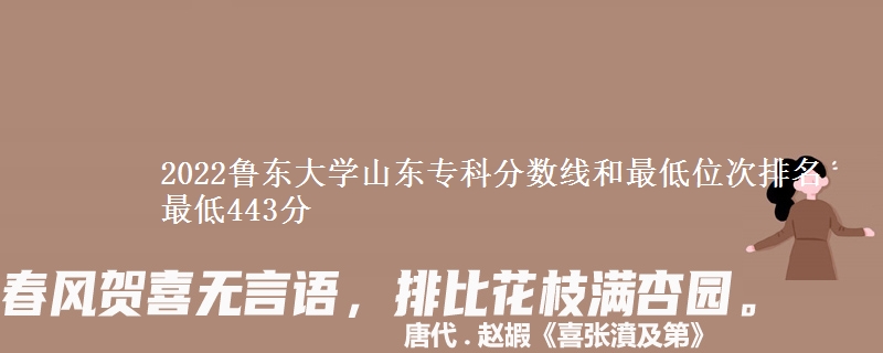 2022鲁东大学山东专科分数线和最低位次排名 最低443分