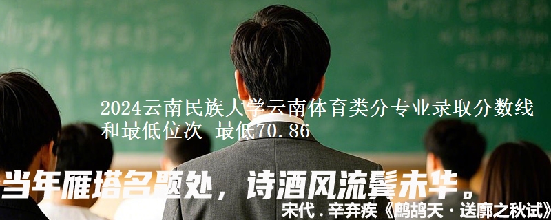 2024云南民族大学云南体育类分专业录取分数线和最低位次 最低70.86