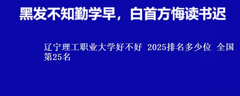 辽宁理工职业大学全国排名多少位：全国第25名