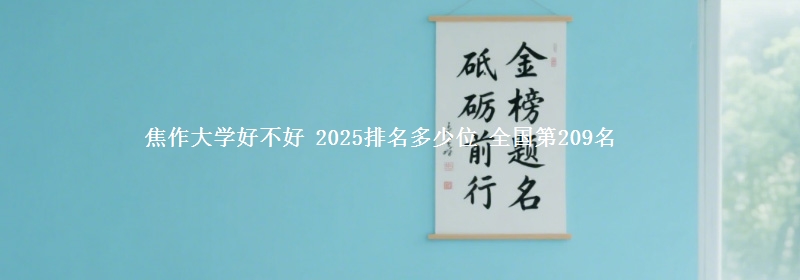 焦作大学全国排名多少位：全国第209名