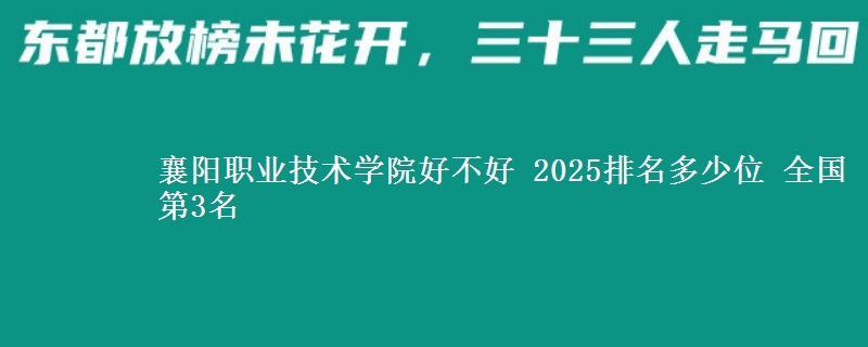 襄阳职业技术学院全国排名多少位：全国第3名