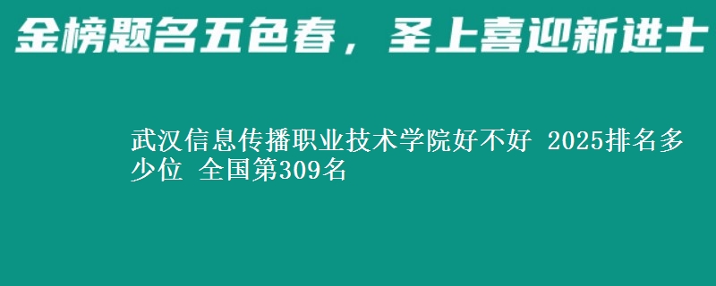 武汉信息传播职业技术学院全国排名多少位：全国第309名