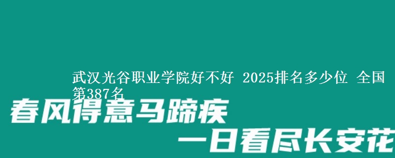 武汉光谷职业学院全国排名多少位：全国第387名