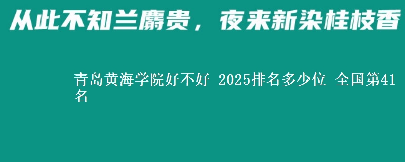 青岛黄海学院全国排名多少位：全国第41名