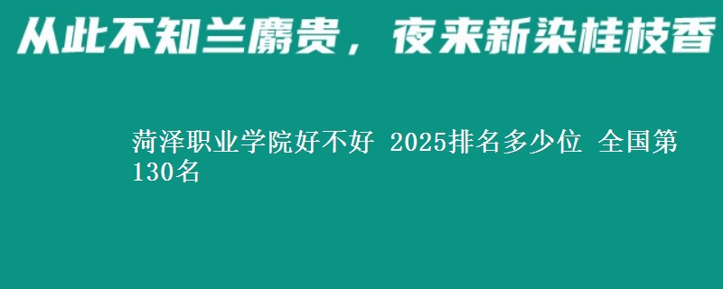 菏泽职业学院全国排名多少位：全国第130名