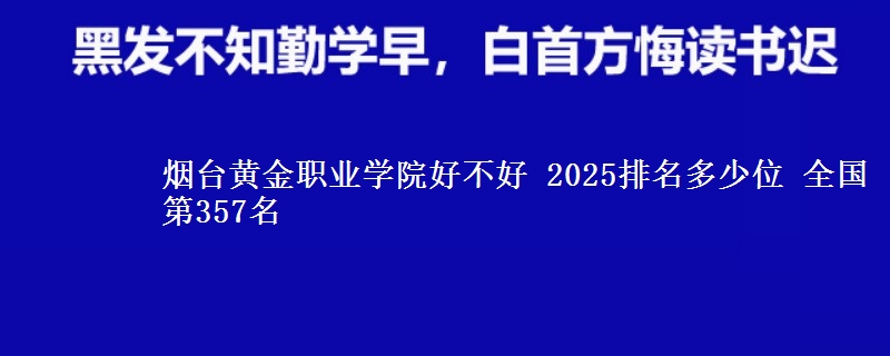 烟台黄金职业学院全国排名多少位：全国第357名