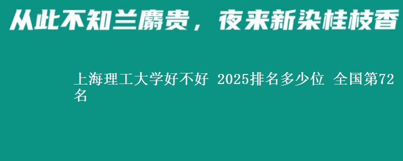 上海理工大学全国排名多少位：全国第72名