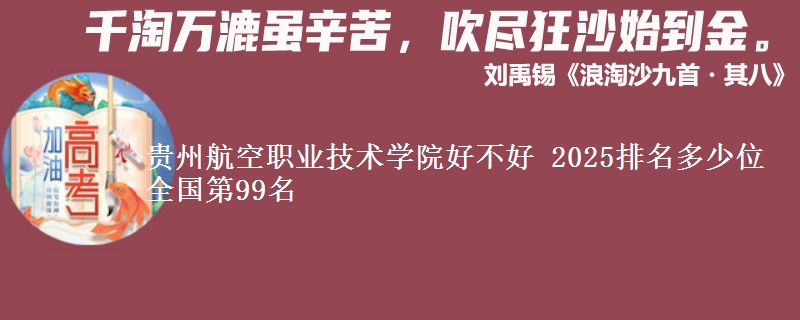 贵州航空职业技术学院全国排名多少位：全国第99名