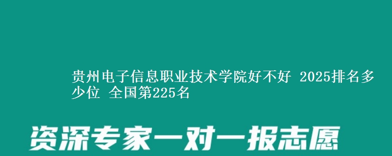 贵州电子信息职业技术学院全国排名多少位：全国第225名