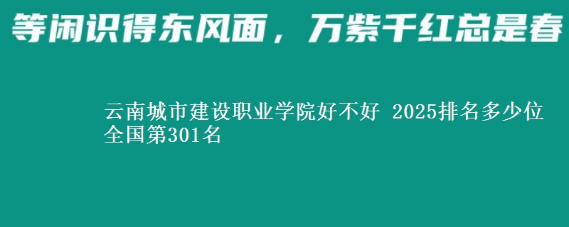 云南城市建设职业学院全国排名多少位：全国第301名