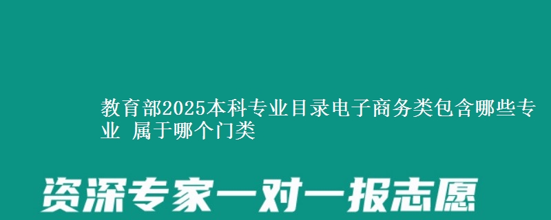 教育部2025本科专业目录电子商务类包含哪些专业 属于哪个门类