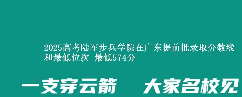 2025高考陆军步兵学院在广东提前批录取分数线和最低位次 最低574分