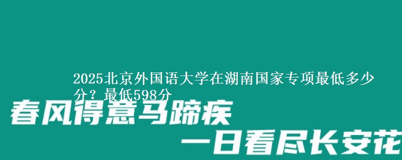 2025北京外国语大学在湖南国家专项最低多少分？最低598分