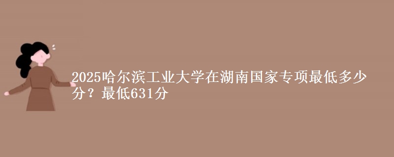 2025哈尔滨工业大学在湖南国家专项最低多少分？最低631分