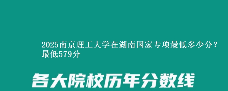 2025南京理工大学在湖南国家专项最低多少分？最低579分
