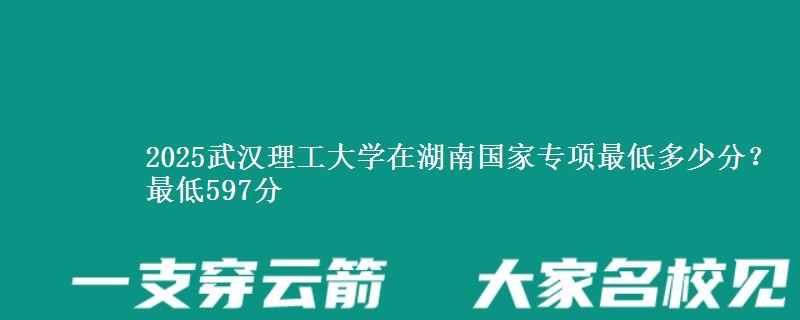 2025武汉理工大学在湖南国家专项最低多少分？最低597分