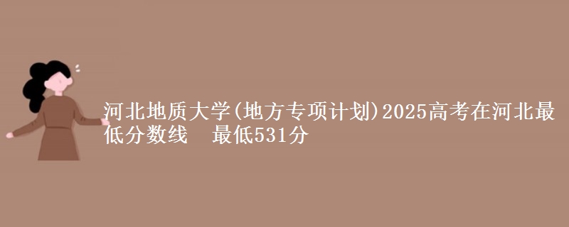 河北地质大学(地方专项计划)2025高考在河北最低分数线  最低531分