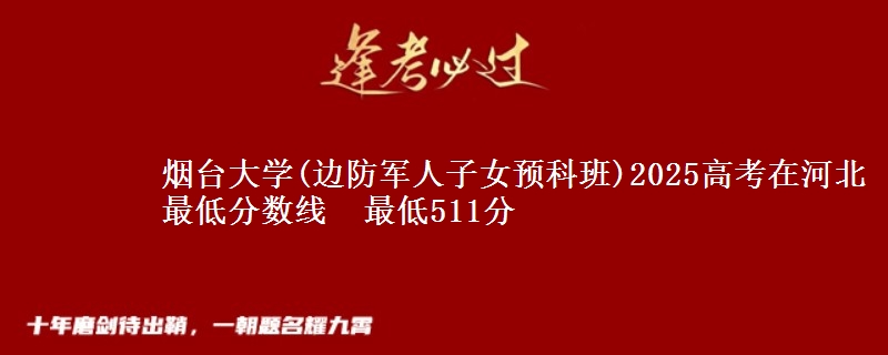 烟台大学(边防军人子女预科班)2025高考在河北最低分数线  最低511分
