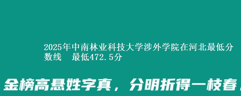 2025年中南林业科技大学涉外学院在河北分数线：最低472.5分