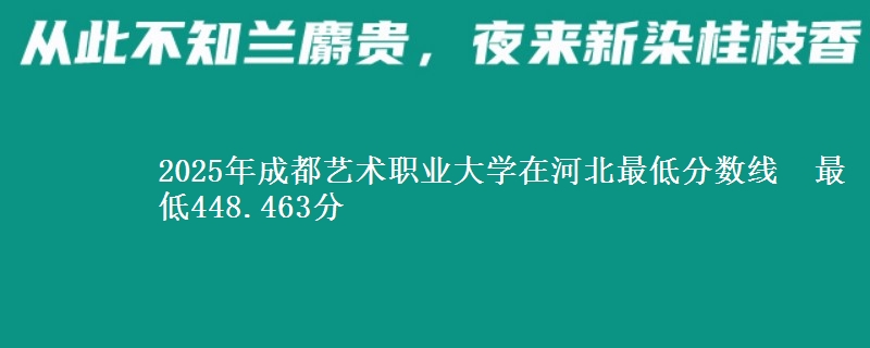 2025年成都艺术职业大学在河北分数线：最低448.463分