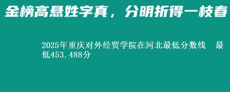 2025年重庆对外经贸学院在河北分数线：最低453.488分