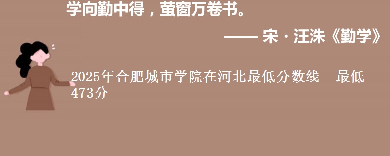 2025年合肥城市学院在河北分数线：最低473分