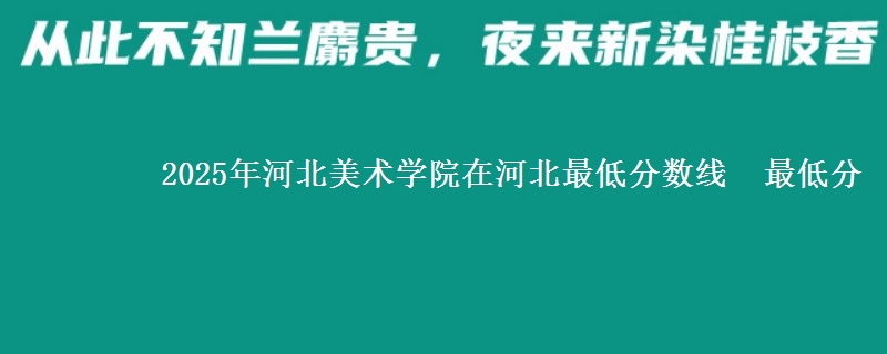 2025年河北美术学院在河北分数线：最低分