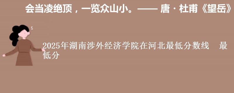 2025年湖南涉外经济学院在河北分数线：最低分