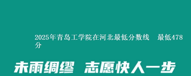 2025年青岛工学院在河北分数线：最低478分