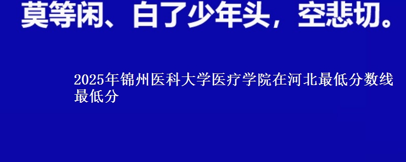 2025年锦州医科大学医疗学院在河北最低分数线  最低分