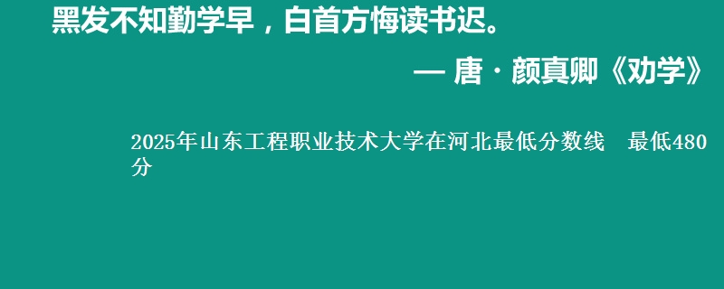 2025年山东工程职业技术大学在河北最低分数线  最低480分
