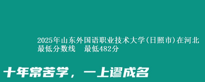 2025年山东外国语职业技术大学(日照市)在河北最低分数线  最低482分