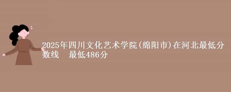 2025年四川文化艺术学院(绵阳市)在河北最低分数线  最低486分