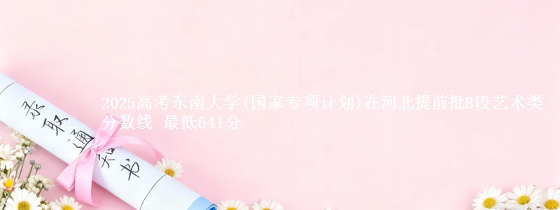 2025年东南大学(国家专项计划)在河北提前批B段艺术类分数线 最低641分
