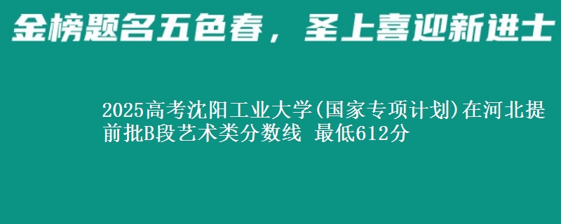 2025年沈阳工业大学(国家专项计划)在河北提前批B段艺术类分数线 最低612分