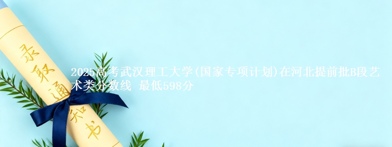 2025年武汉理工大学(国家专项计划)在河北提前批B段艺术类分数线 最低598分