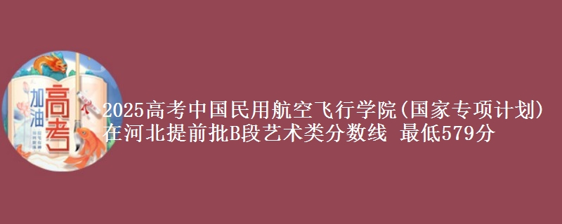 2025年中国民用航空飞行学院(国家专项计划)在河北提前批B段艺术类分数线 最低579分