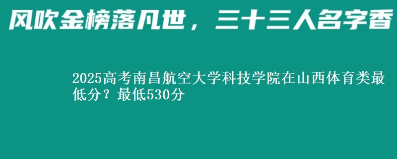 2025高考南昌航空大学科技学院在山西体育类最低分？最低530分