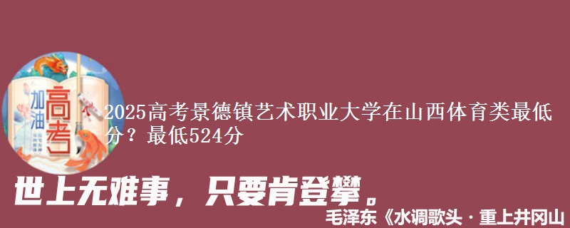 2025高考景德镇艺术职业大学在山西体育类最低分？最低524分
