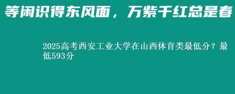 2025高考西安工业大学在山西体育类最低分？最低593分