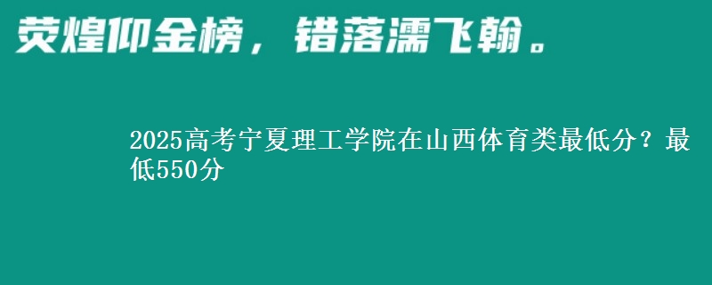 2025高考宁夏理工学院在山西体育类最低分？最低550分