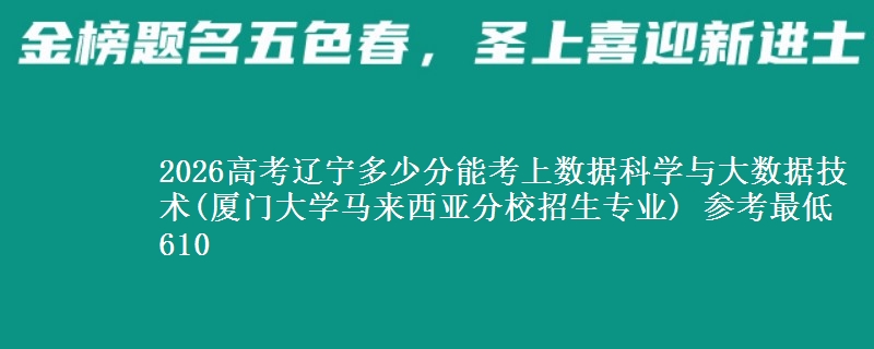 2026辽宁多少分能考上数据科学与大数据技术(厦门大学马来西亚分校招生专业) 参考最低610