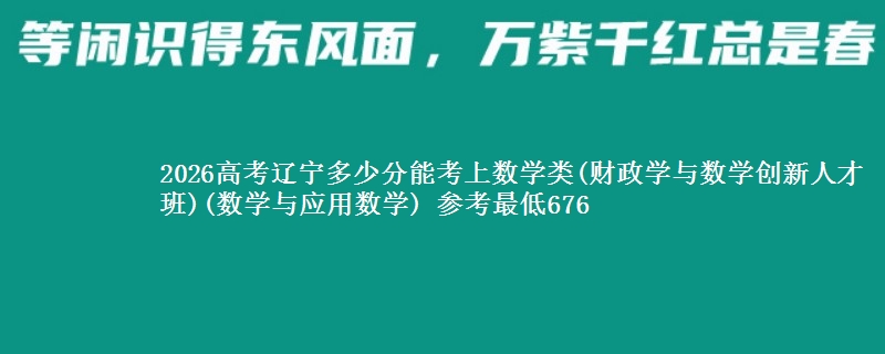2026辽宁多少分能考上数学类(财政学与数学创新人才班)(数学与应用数学) 参考最低676