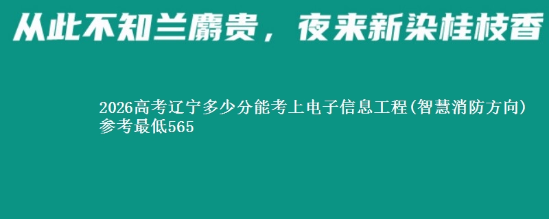 2026辽宁多少分能考上电子信息工程(智慧消防方向) 参考最低565